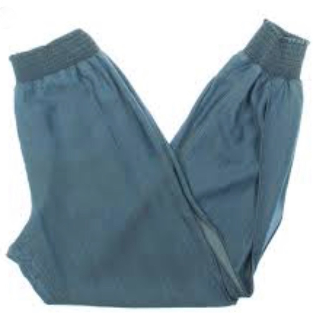 Bebe Denim Smocked Easy Pants w/split Size (M)